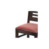 Rosslyn Sheesham Wood Set of 2 Dining Chairs in Mahogany Finish & Coral Pink Velvet Cushion Seat