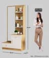 Hexa Red Wooden Dressing Table in Giant Wood and Frosty White Colour