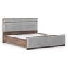 Rio Engineered Wood Queen Size Hydraulic Storage Bed In Granite Weave
