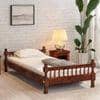 Wood Solid Wood Single Size Non Storage Bed In Honey Oak Finish
