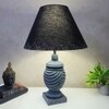 Wings Antique Stone Grey Black Wooden Table Lamp in Grey