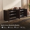 Bennis 18 Pair Shoe Rack in Dark Walnut Finish