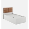 Astro Single Bed with Box Storage in Frosty White Finish