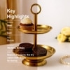 Metalsmith Two Tier Serveware Stand with Ring Handle Gold Finish