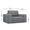 Riyab  Pull Out Sofa cum Bed  in Grey Colour