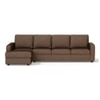 Apollo Fabric Sectional Sofa (Colour : Mocha, Cushion : Hard, Back Type : Regular, Seating Capacity : Left Aligned 3 Seater + Left Aligned Chaise + Ottoman)