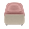 Marko Velvet 2 Seater 4 Feet Ottoman Bench in Peach & Cream Color
