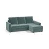 Apollo Sofa (Colour : Dusty Turquoise Velvet, Cushion : Hard, Back Type : High Back, Seating Capacity : Right Aligned 2 Seater + Right Aligned Chaise + Ottoman)