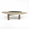 Chap Marble Coffee Table In Brass  Finish