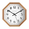 Octagonal Wooden Wall Clock with Warm Natural Frame