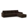 Apollo Compact Sofa (Colour : Dark Earth, Cushion : Soft, Back Type : Regular, Seating Capacity : Right Aligned 3 Seater + Right Aligned Chaise + Ottoman)