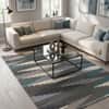 Jaipur Rugs Soft Ikat Wool 5x8 Feet Smoke Blue And Liquorice Dhurrie Carpet