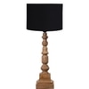 Devansh Black Cotton Table Lamp With Wood Natural Base (7X7X21.25 Inches)-3