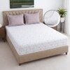 White And Lavender Shade  Floral Cotton 400 Tc Fitted Super King Size Bedsheet With 2 Pillow Covers