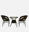 Ballarat  Wicker Table And Chair Set In  Brown Dual Tone Finish