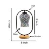 Devansh Multicolor Glass Wooden & Iron  Table Lamp -17 Inch Height  -Apj