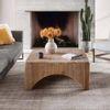 Tallado Solid Wood Carved Coffee Table With Arched Sides