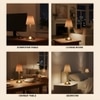 Rechargeable Touch Table Lamp Orange Shade with 15 Hour Battery Backup