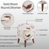 Levi Solid Wood  Ottomon in  Beige Colour