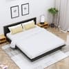 Hexa Engineered Wood Modern King Bed With Headboard Without Storage In Flower Wenge