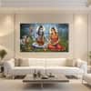 The Castle Decor Lord Shiva Wall Painting Design 3 Wooden Framed 27x48 Inch (Style 2)