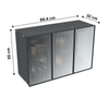 Aluminium Black Profile 3 Fluted Glass Handless Shutters Wall Cabinet In Slate Grey Finish