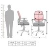 Oxter Medium Back Mesh Office Chair (Red-Black)