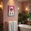 The Castle Decor Cute Leopard Bathrobe Coffee Mug Wall Art 8x12 Inch
