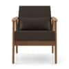 Brooks Armchair Teak Wood In Natural Finish with Espresso Brown Colour