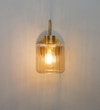 Hendrik Single Light Wall Fitting In Brass  Finish Metal With Amber Glass
