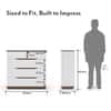 Baltoro Engineered Wood Chest of 5 Drawers in White Finish