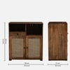 Glenmoor Solid Wood Bar Cabinet in Rustic Teak Finish