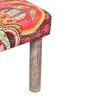 Asteria Solid Wood 2 Seater Bench In Multi Colour Israel Print Kantha Fabric