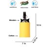 Devansh Solid Wood Electric Wall Light in Brown Colour with Yellow Shade Count of 1 Light