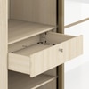 Velora Premium 2 Door 8ft Sliding Wardrobe with mirror Double cream - Hauge Blue Light Oak Finish
