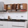6 Doors Modular Wall Mounted Kitchen Cabinet With Organizer Shelf In Aisan Walnut Finish