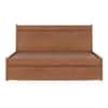 Basel Solid Wood King Size Box Storage Bed In Amber Walnut Finish