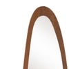 Sabi Solid Wood Assymentric Wall Mirror In Amber Walnut Finish