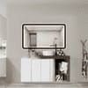 Modern Rectangular LED Mirror with Gold Stainless Steel Frame