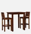 Lifty  Sheesham Wood Bar Table Set in Provincial Teak Finish With 2 Chairs