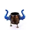 Desert Art Metal Handpainted Blue Elephant Pen Stand