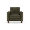 Apollo Neo  High Back 1 Seater  Fabric Sofa In Deep Olive Velvet Colour