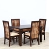 Dual Tone Sheesham Wood 4 Seater Dining Set In Honey Oak Finish