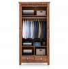 Fidora Solid Wood 2 Door Wardrobe in Teak Finish