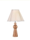 Devansh Off-White Cotton Vintage  Lamp With Wood Base (12X19.25)