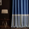 Stoa Paris Satin Curtain for Door, 70% Blackout Curtains, Sun Protection, Set of 1, Versailles - Blue Monarch