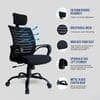 Aspira High Back Mesh Office Chair with Headrest in Black Colour