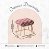 Crest Jacquard Metallic Stool in Maroon & White Color