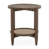 Tora Solid Wood and Cane Side Table in Danish Walnut Finish