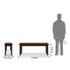 Diner 6 Seater Dining Table With Diner Upholstered Chairs and Bench (Finish : Dark Walnut, Chair Colour : Grey)